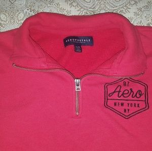 Red Aeropostale quarter-zip sweatshirt